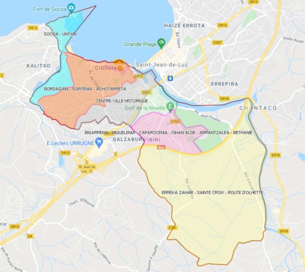 Carte des rues des Comités de quartier